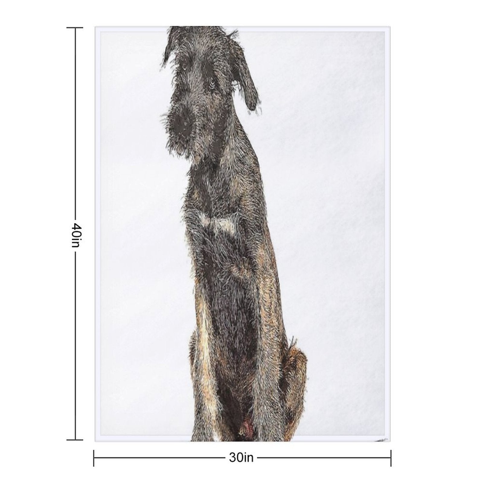 Super Cool Irish Wolfhound Dog - Custom Pet Portrait Art Studio Multi-functional Throw Blanket
