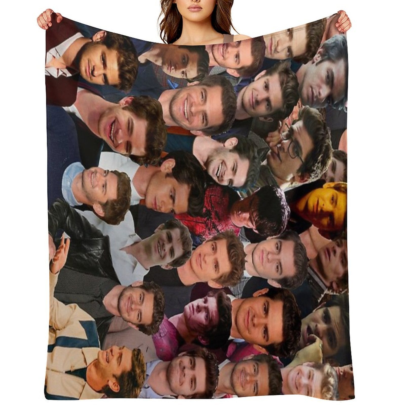 Andrew Garfield Photo Collage Eco-conscious Throw Blanket