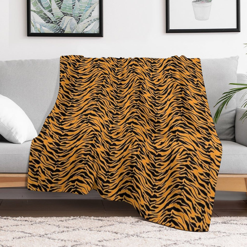 Tiger Skin Pattern Travel-friendly Throw Blanket