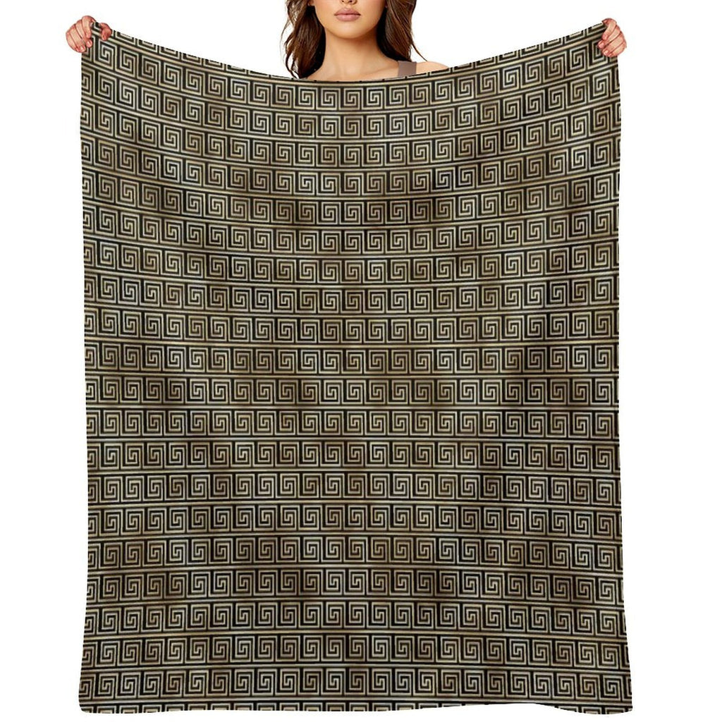 Art Deco Gold And Obsidian Cubed Pattern #1 Premium Throw Blanket