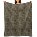 Art Deco Gold And Obsidian Cubed Pattern #1 Premium Throw Blanket