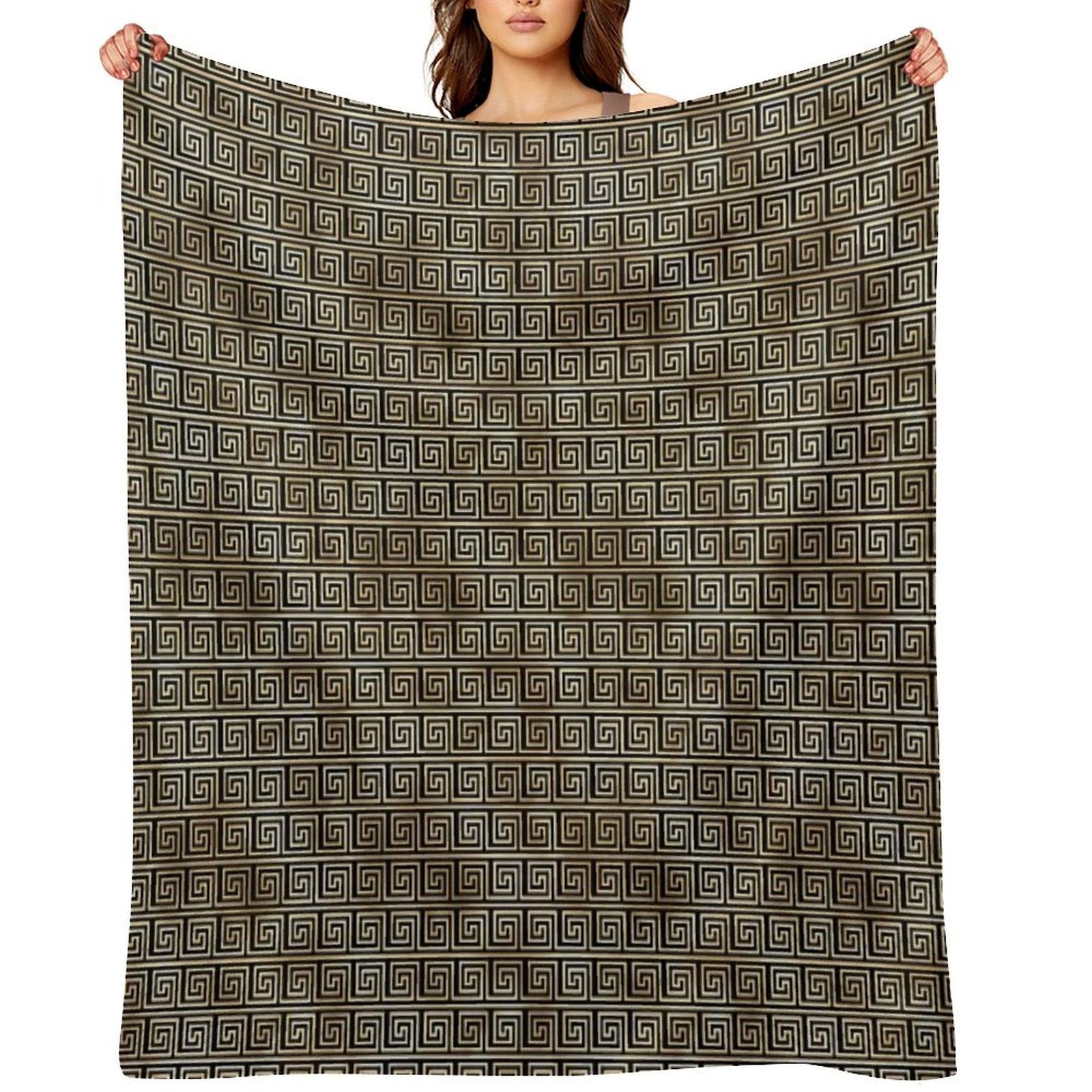Art Deco Gold And Obsidian Cubed Pattern #1 Premium Throw Blanket