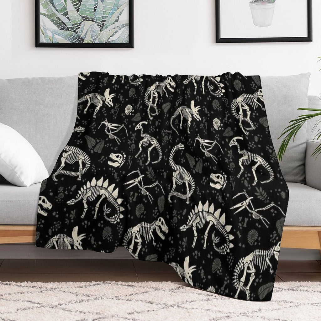 Excavated Dinosaur Fossils Shrink-resistant Throw Blanket