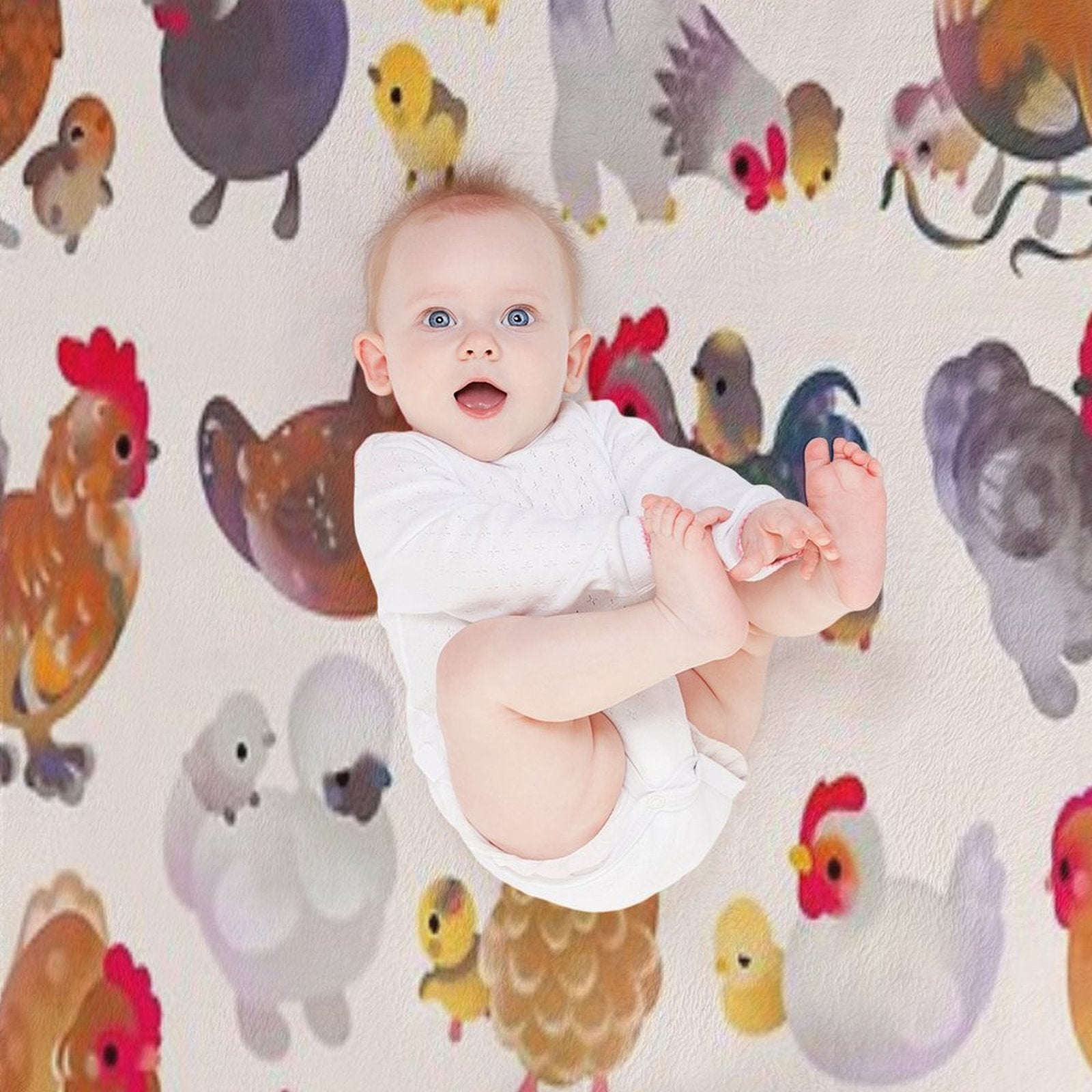 Chicken And Chick - Pastel Lightweight Throw Blanket