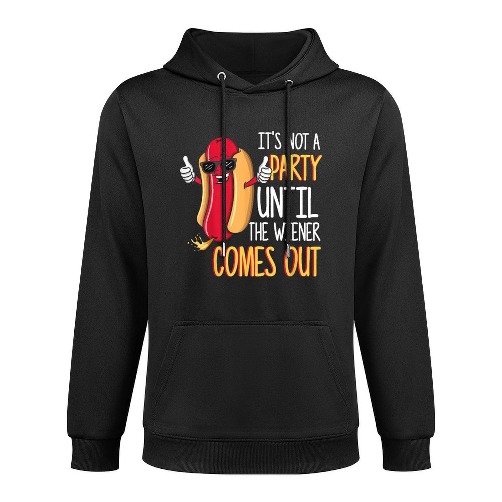 Its Not A Party Until The Wiener Comes Out - Funny Hot Dog Adjustable Hood Hoodie