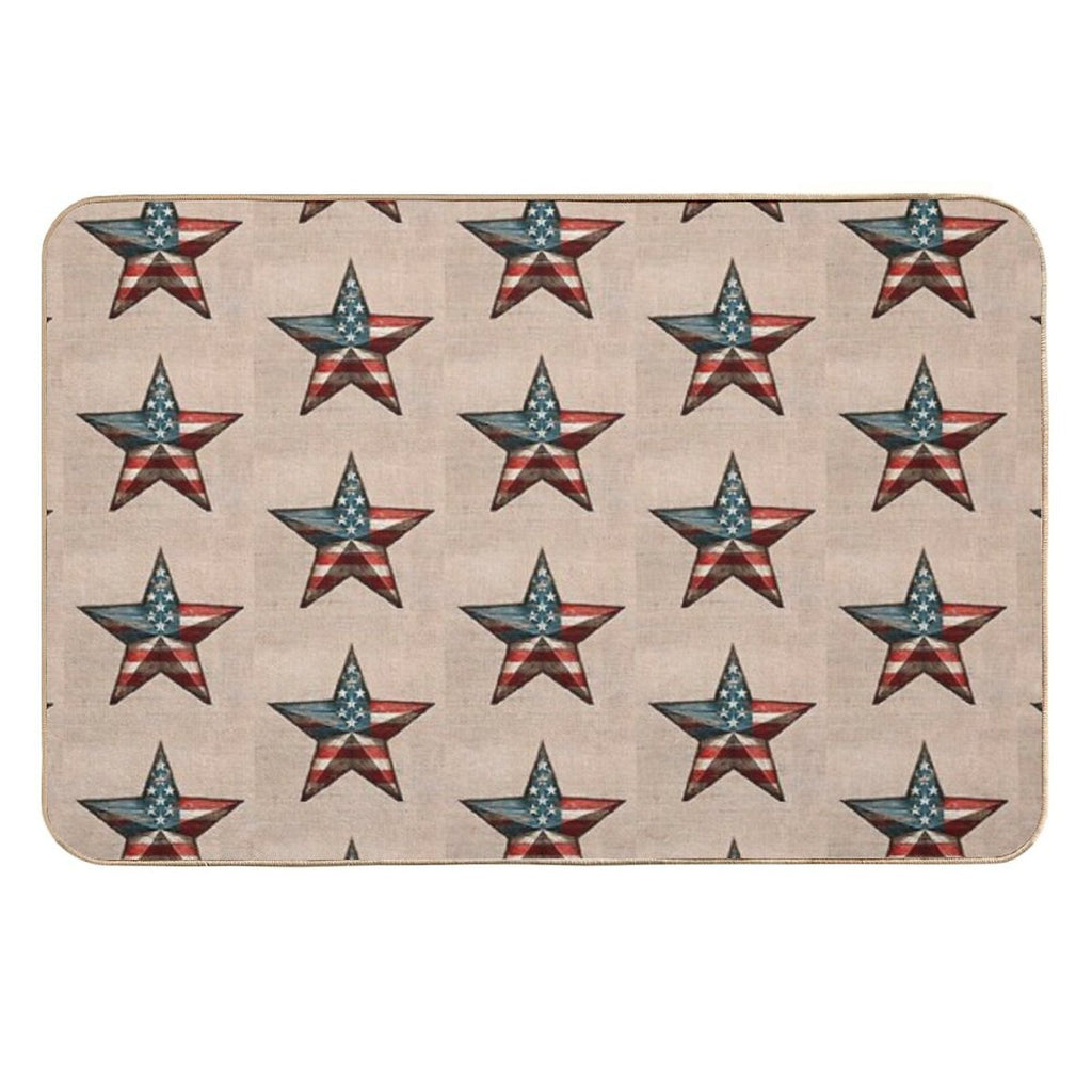 Rustic American Flag Star - Patriotic Wall Art  High-Traffic Bath Mat
