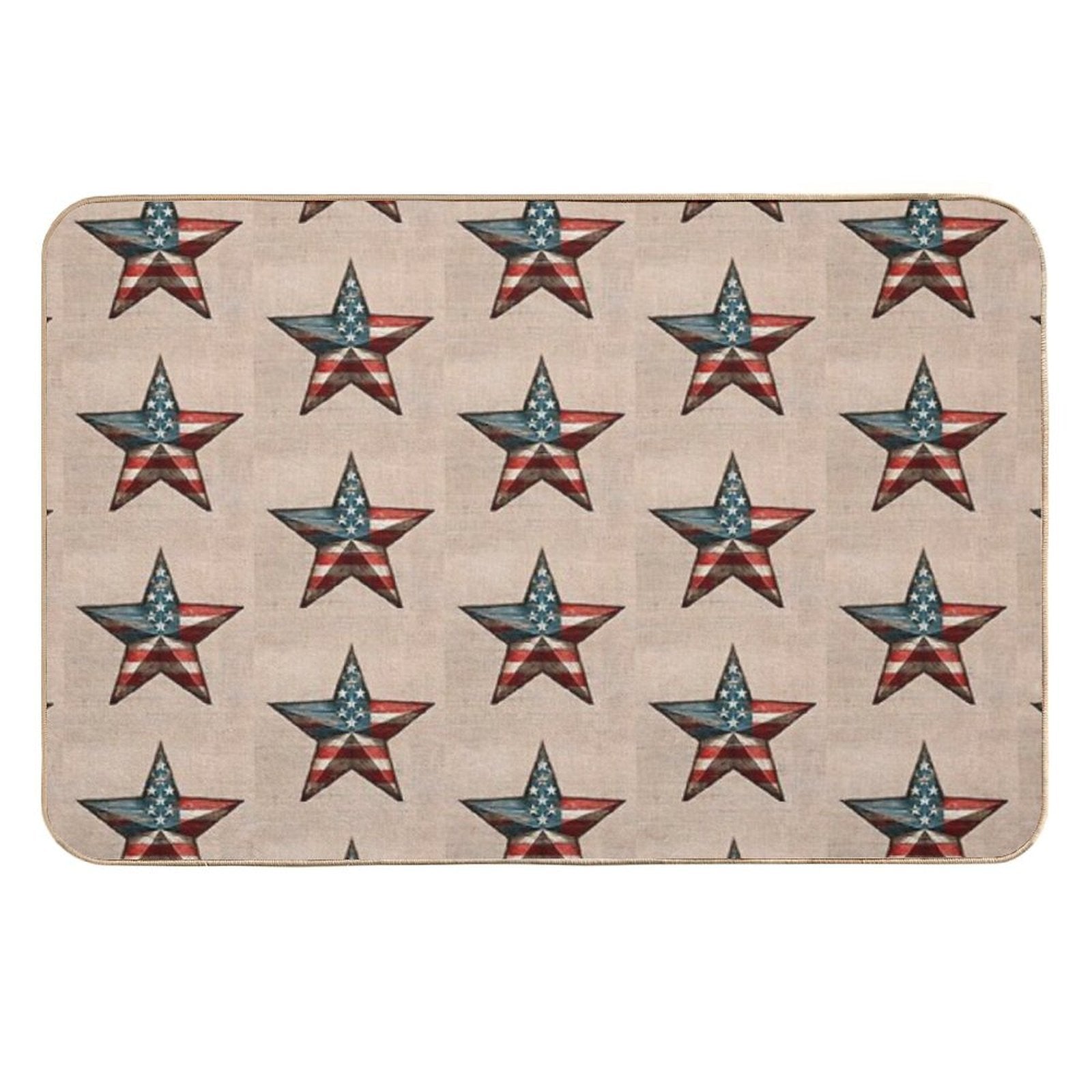 Rustic American Flag Star - Patriotic Wall Art  High-Traffic Bath Mat