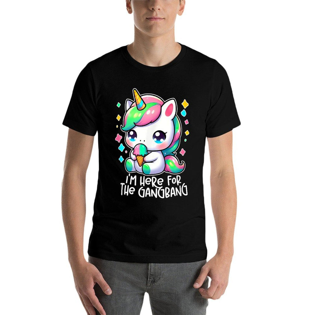 IM HERE FOR THE GANGBANG Funny Inappropriate Y2K Sex Humor  Polyester Blend T-Shirt