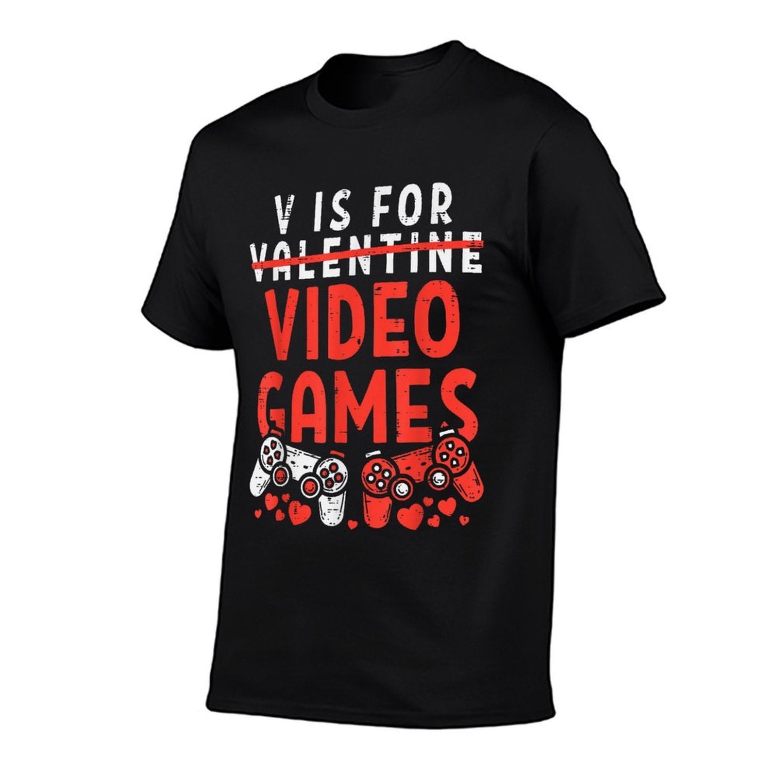 V Is For Video Games Funny Valentines Gamer Boy Men Kids  Classic T-Shirt