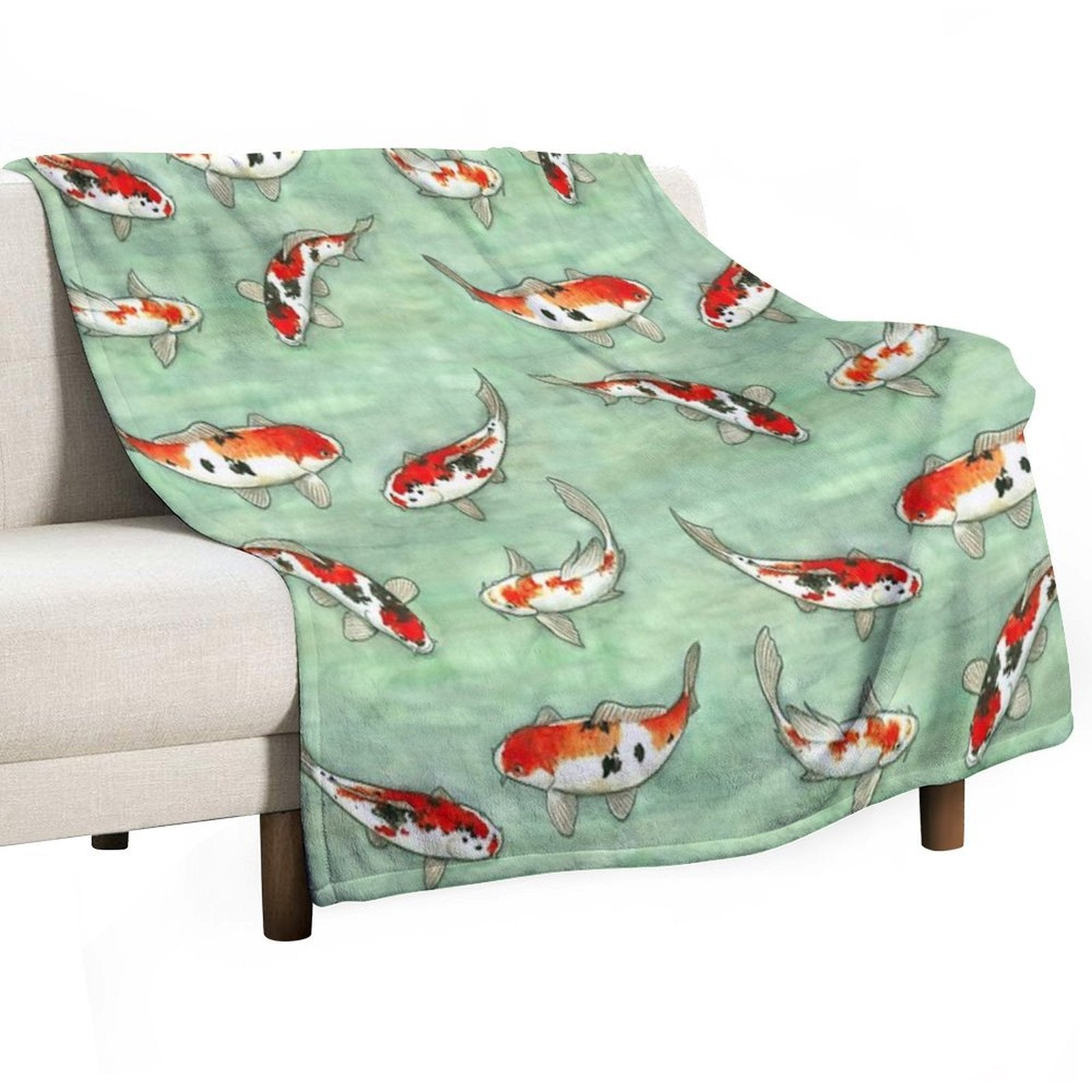 La Ronde Des Carpes Koi Premium Throw Blanket