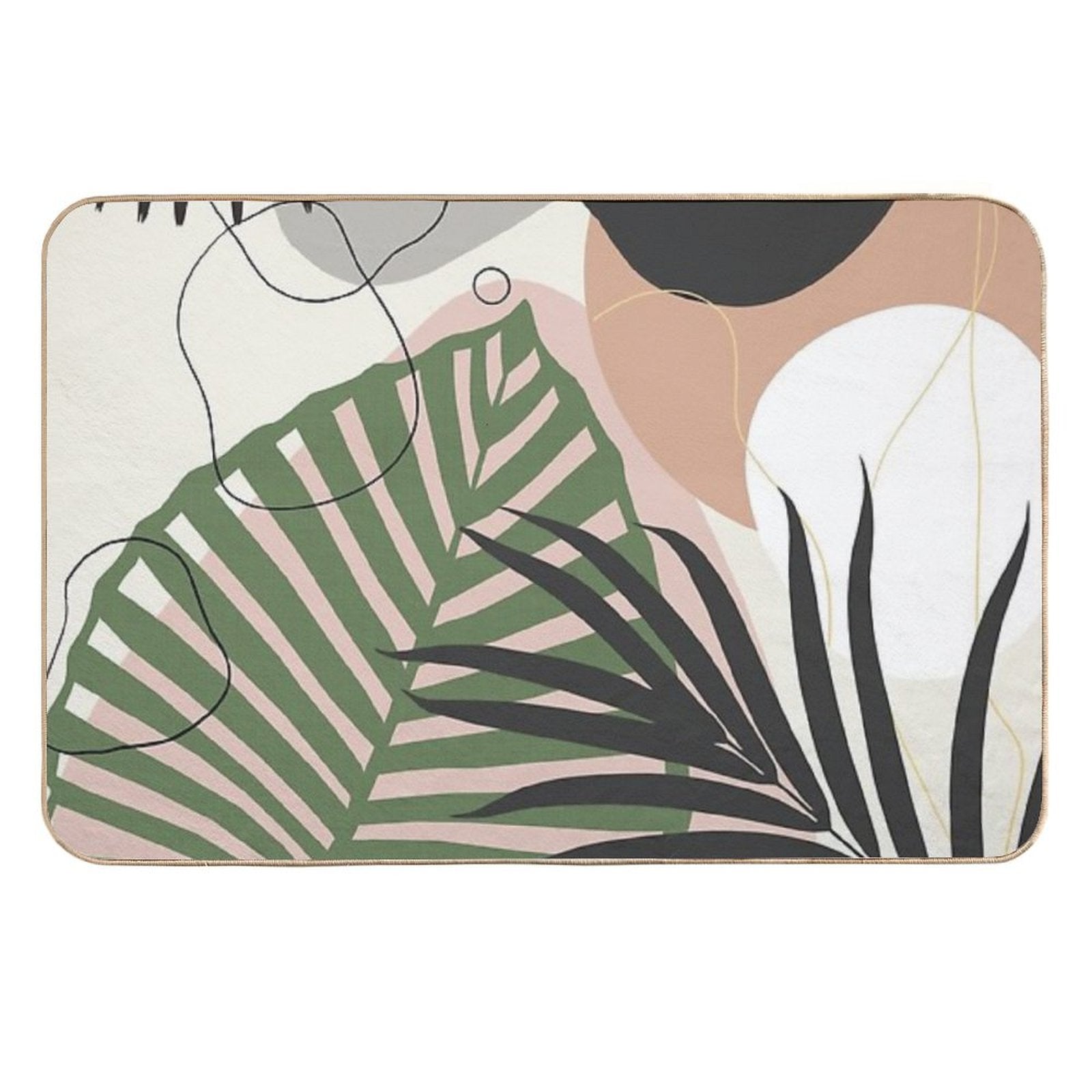 Minimal Jungle Leaves Finesse #2 #tropical #decor #art  Easy Maintenance Bath Mat