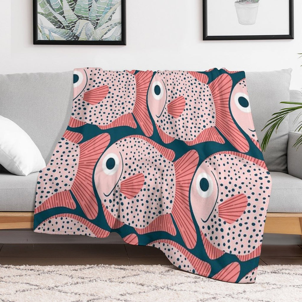 Fish Pattern All-season Throw Blanket