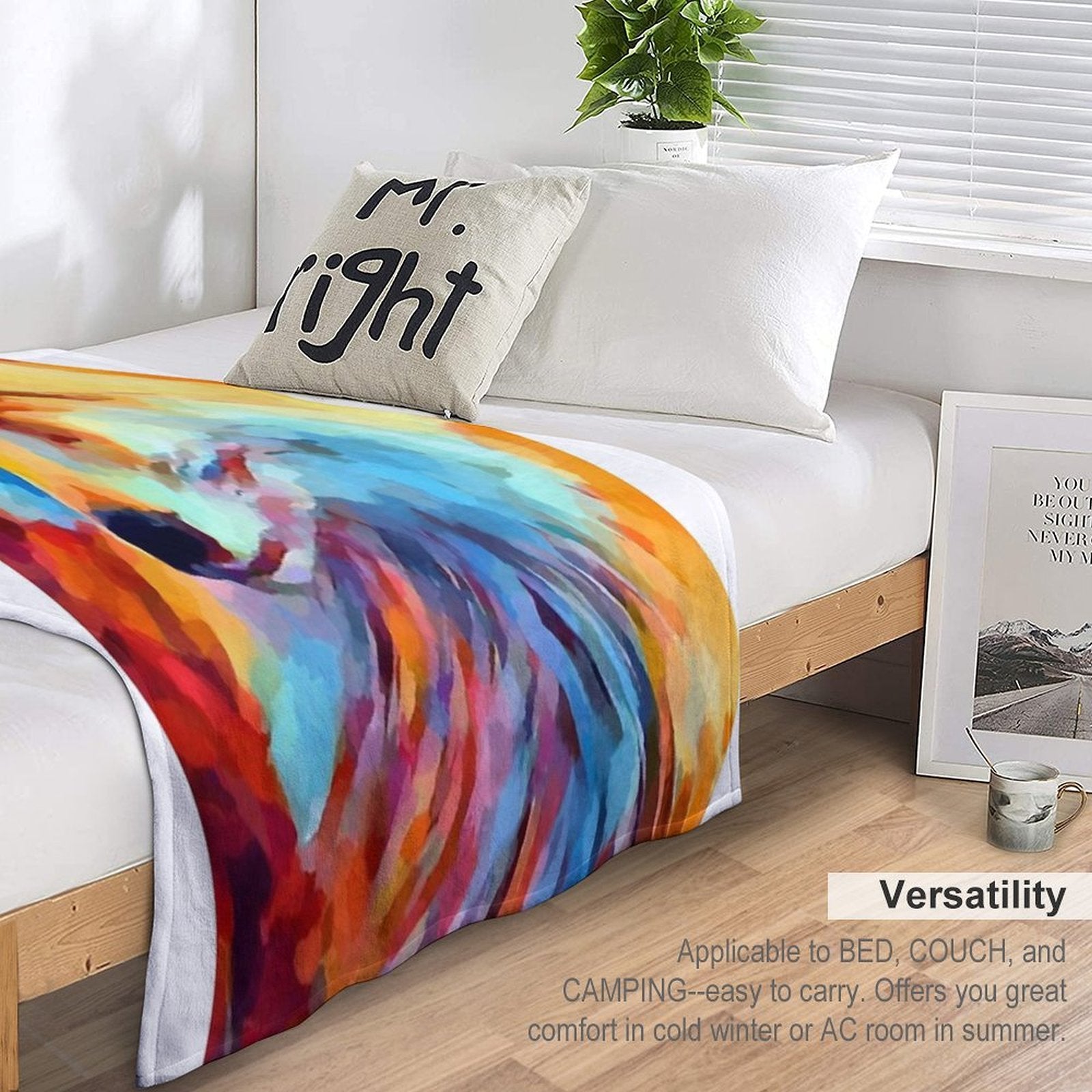 Fox Watercolor Durable Throw Blanket