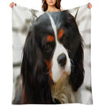 Portrait Of A King Charles Cavalier Spaniel Anti-pilling Throw Blanket