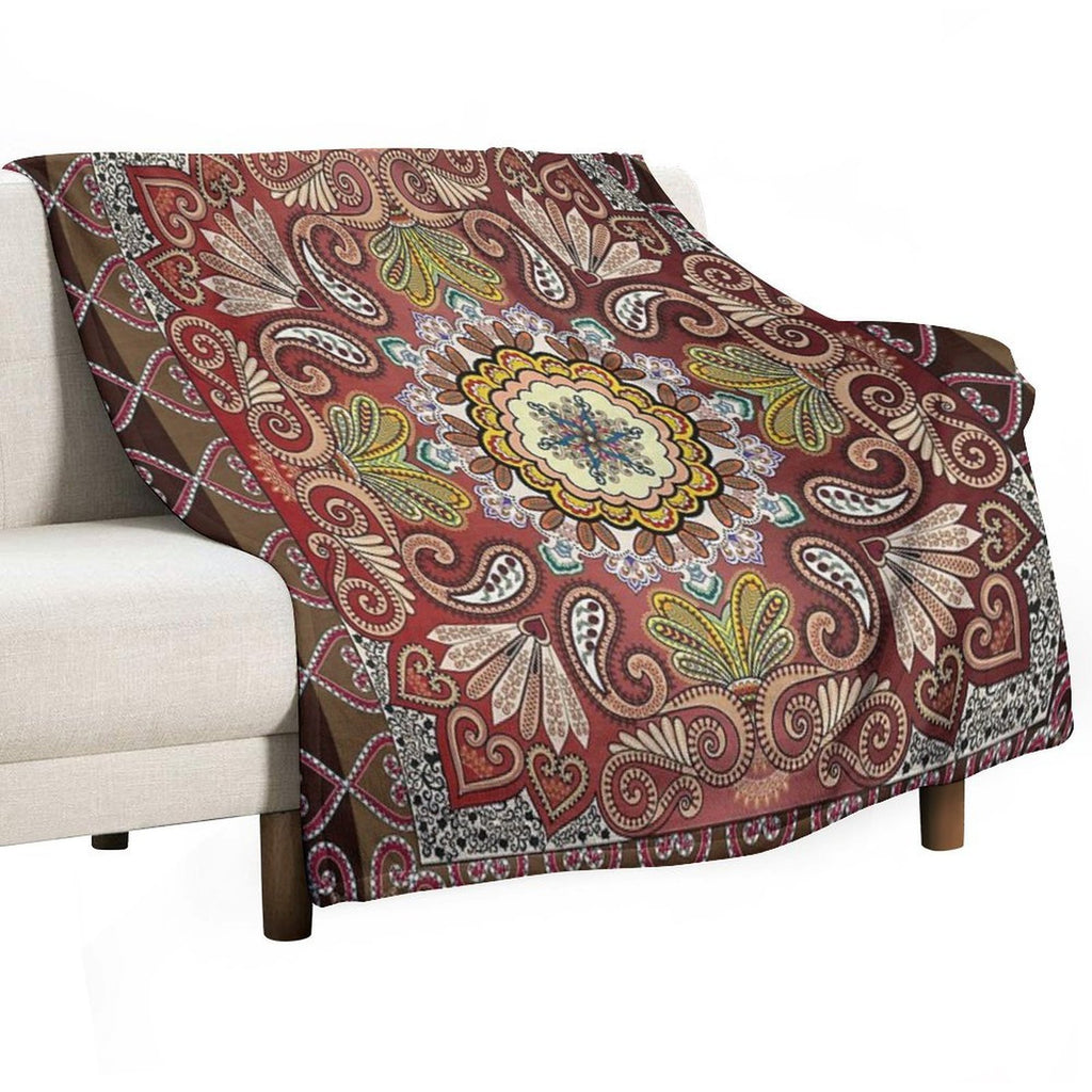 Mediterranean Mosaic Tiles  Azulejos Plush Throw Blanket