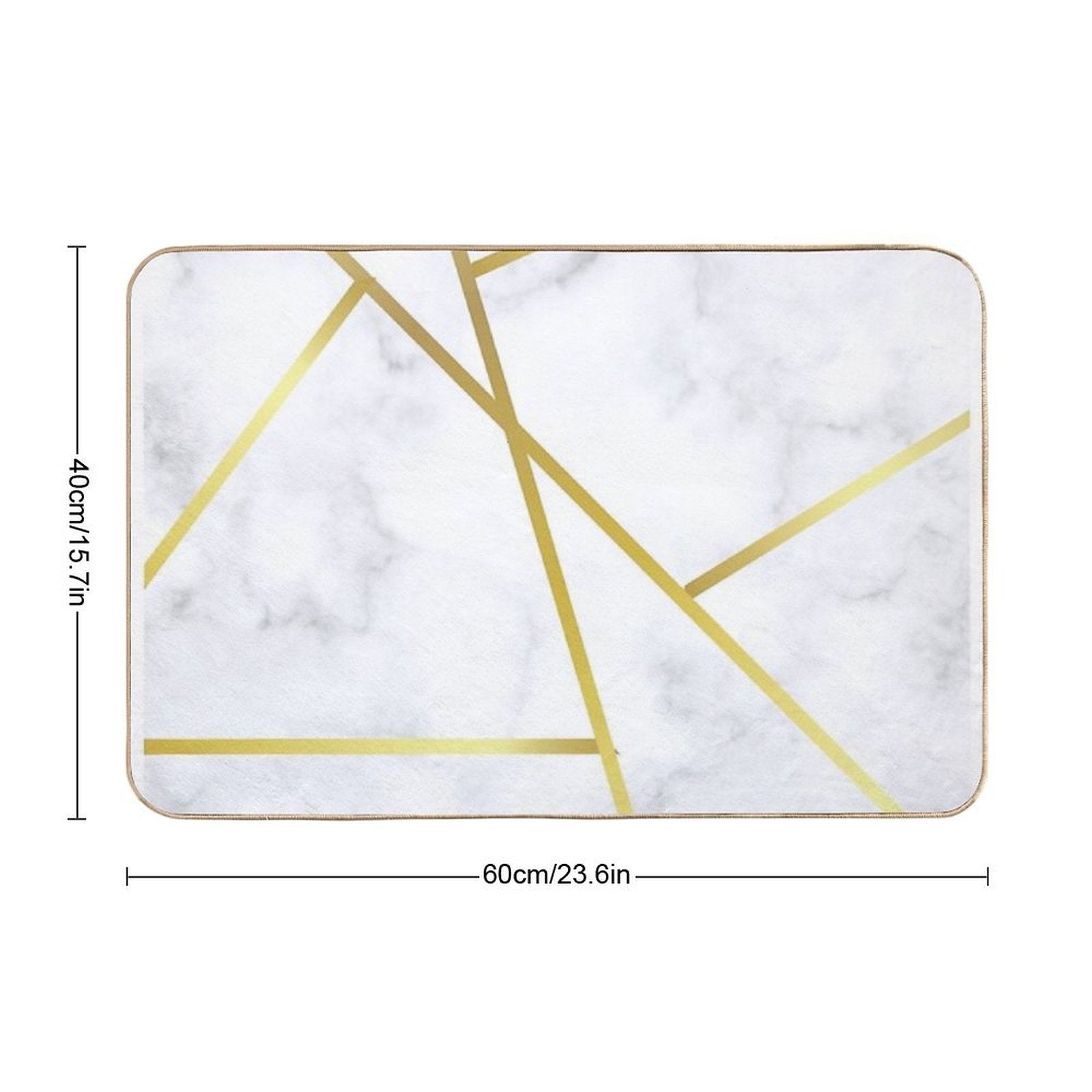 Gold Marble on White  Easy To Clean Bath Mat