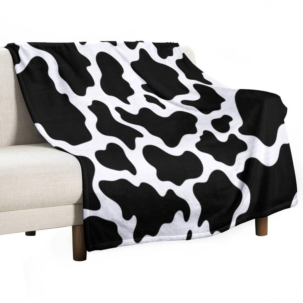 Cow Skin Pattern Velvety-soft Throw Blanket