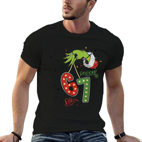 67 Christmas Costume Funny Winter Celebration  Oversized Silhouette T-Shirt