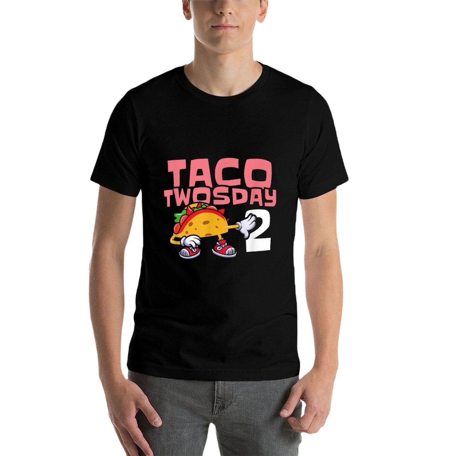 Taco Twosday 2 Two Year Old Boy Girl Birthday Gift  Heathered Texture T-Shirt
