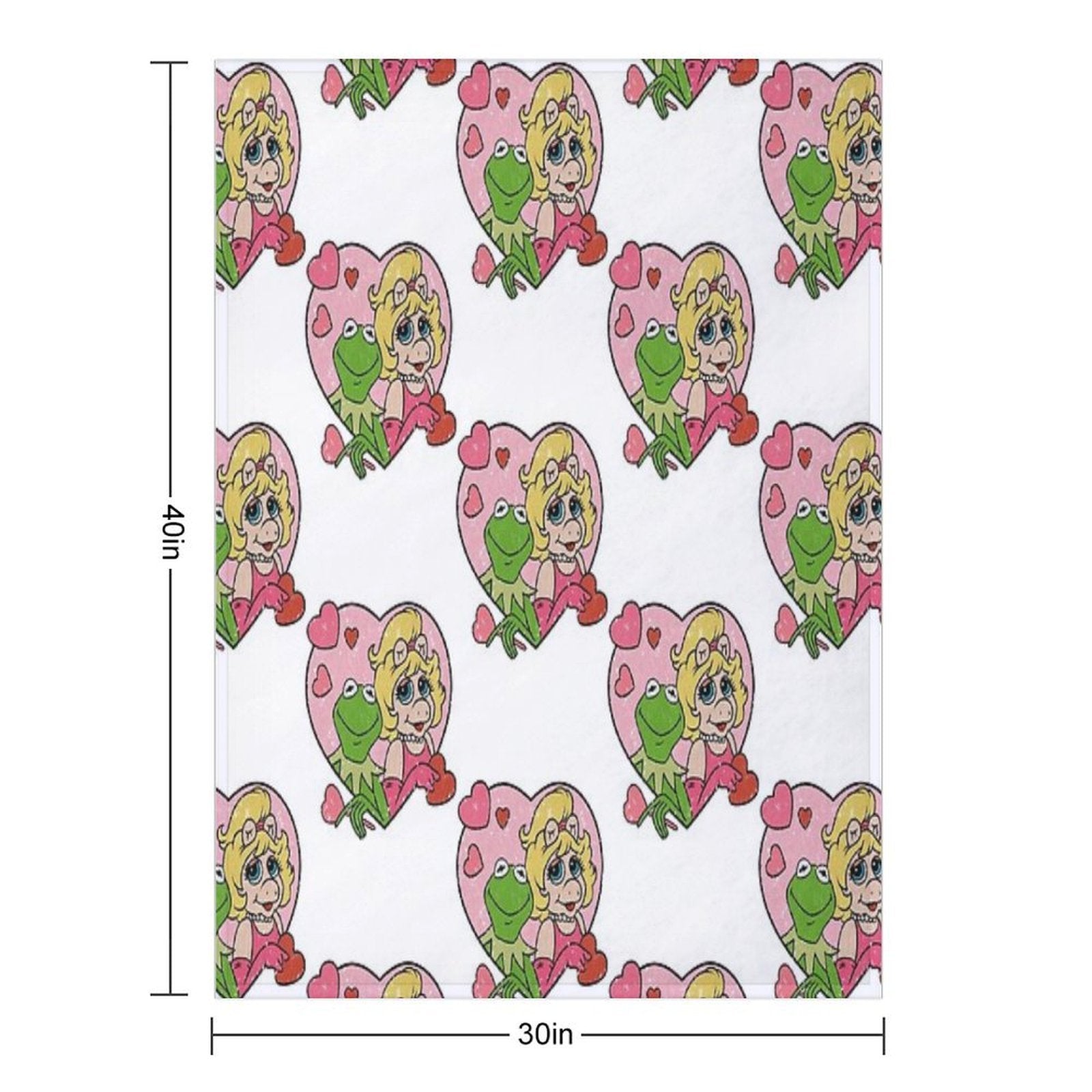 Distressed Kermit And Miss Piggy Plush Throw Blanket