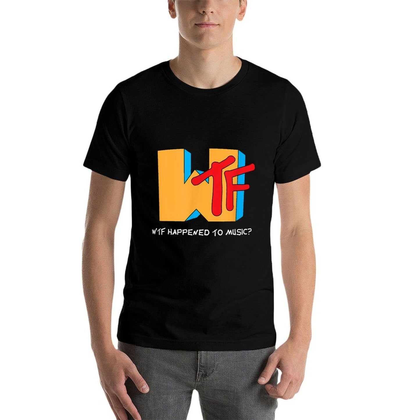 WTF Happened to Music TV Ruined It! - Funny Musician  Heathered Texture T-Shirt
