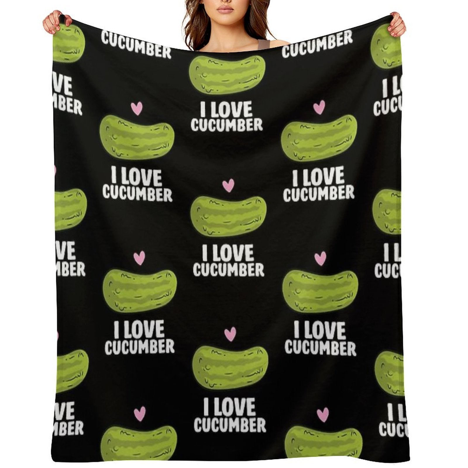 Cucumber - I Love Cucumber Travel-friendly Throw Blanket