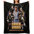 Chuck Norris GOAT Machine-washable Throw Blanket