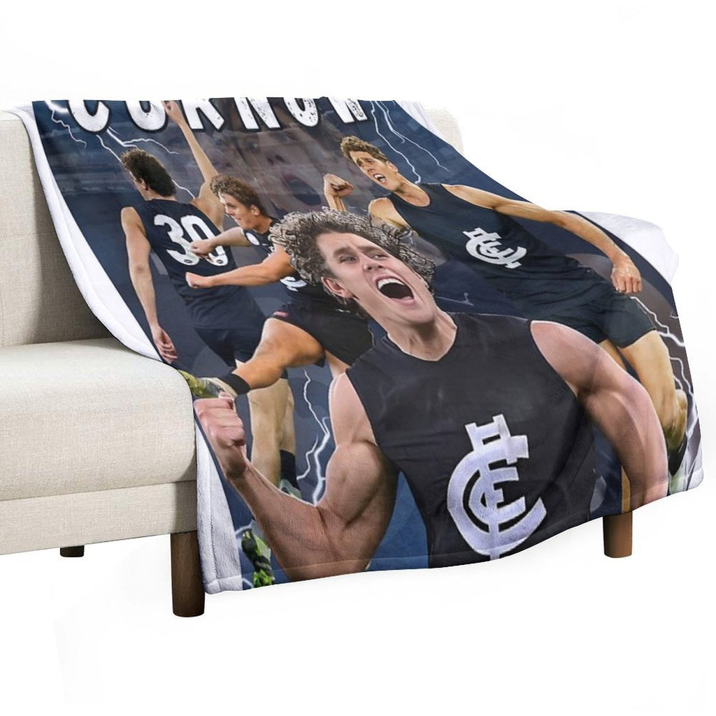 Charlie Curnow Carlton Football Club AFL Player Wrinkle-free Throw Blanket