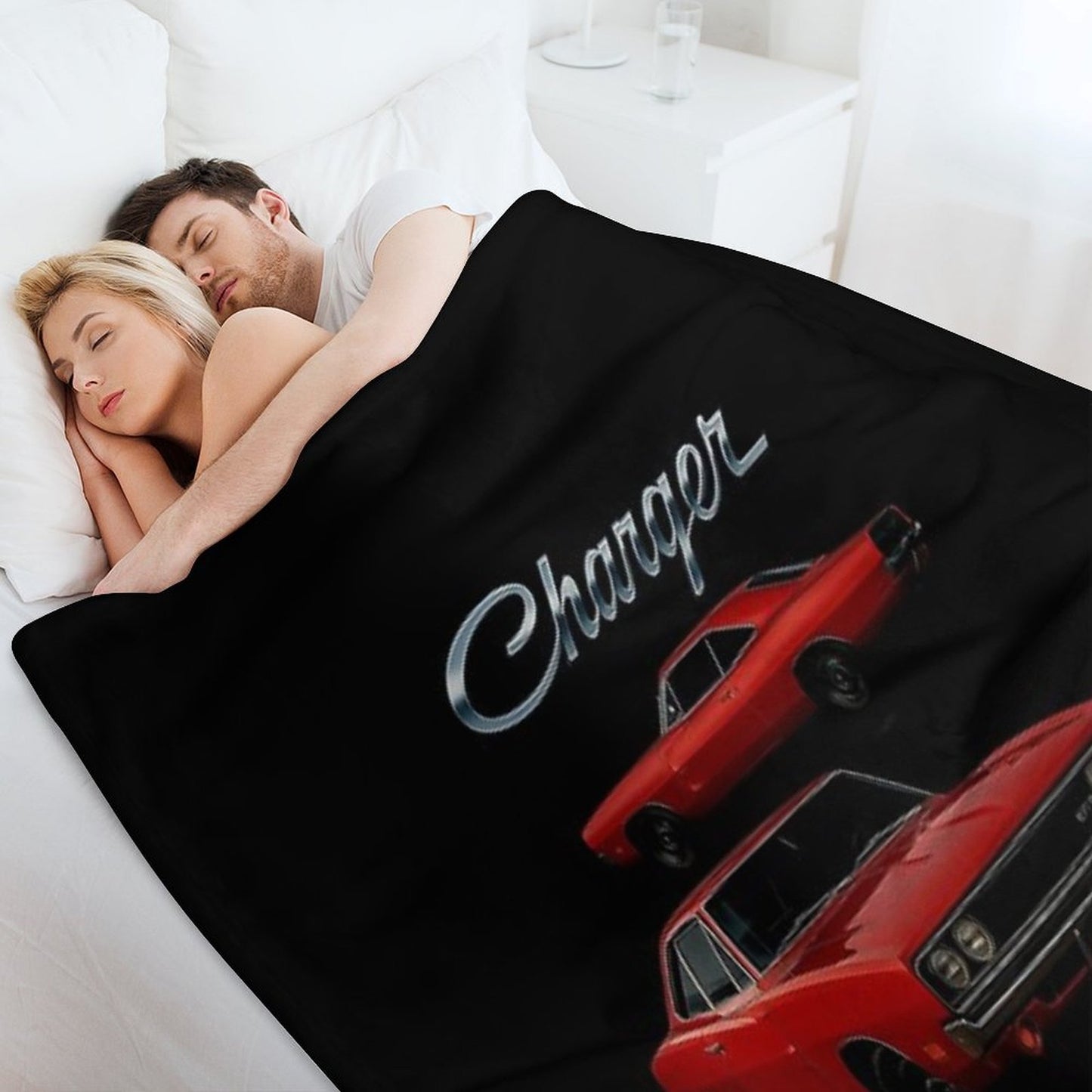 1970 Charger RT Red Classic Muscle Car Art Durable Throw Blanket