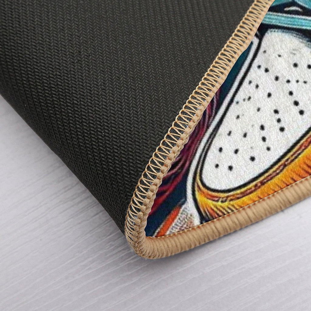 Stylized Illustration of Nike High-top Sneakers with A Vibrant Color Scheme  Stain-Proof Bath Mat