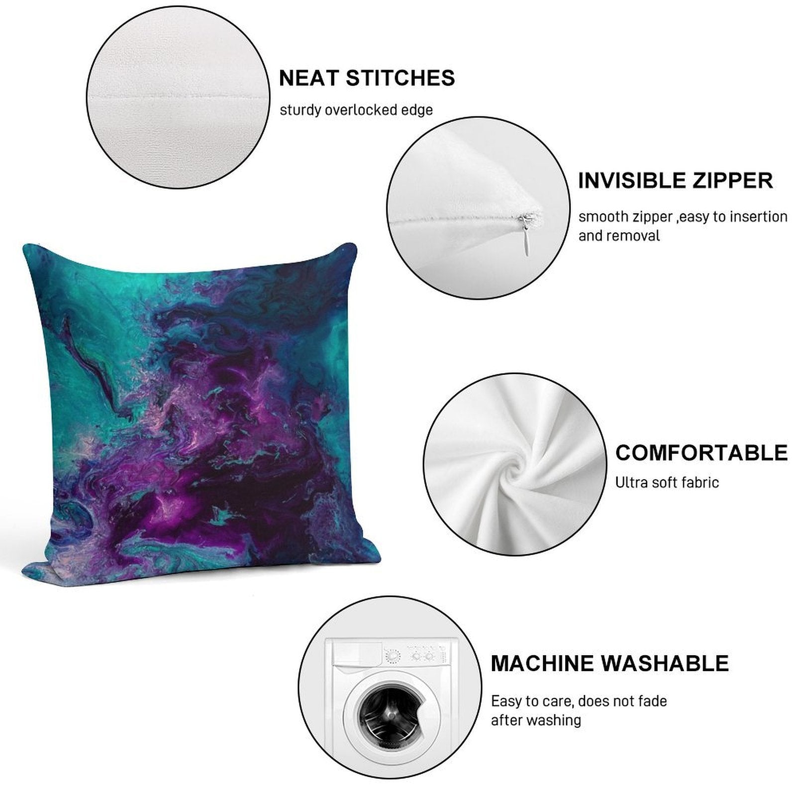 Nebulous Soft Fade-Resistant Throw Pillow