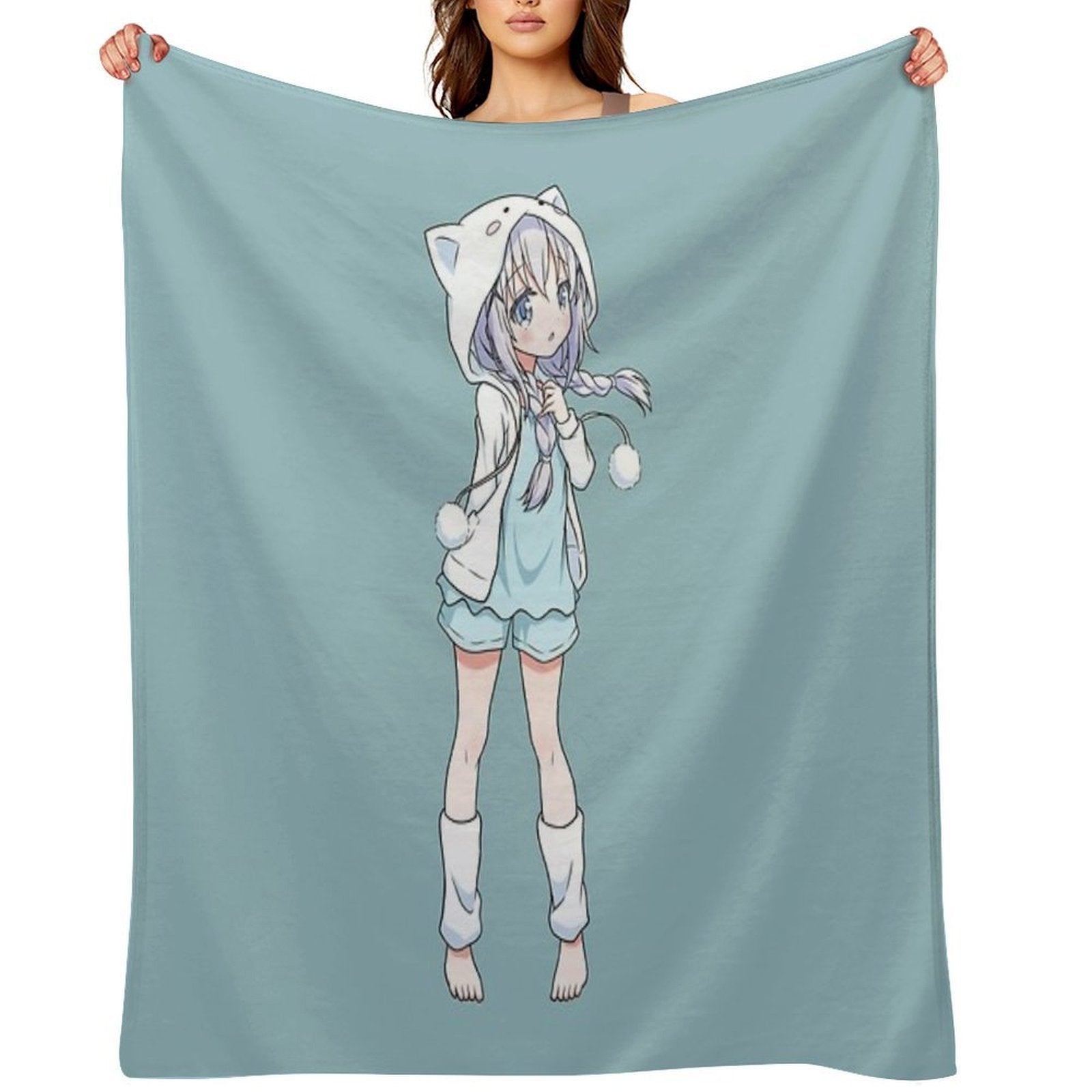 Anime Kawaii Girl Comfort Throw Blanket