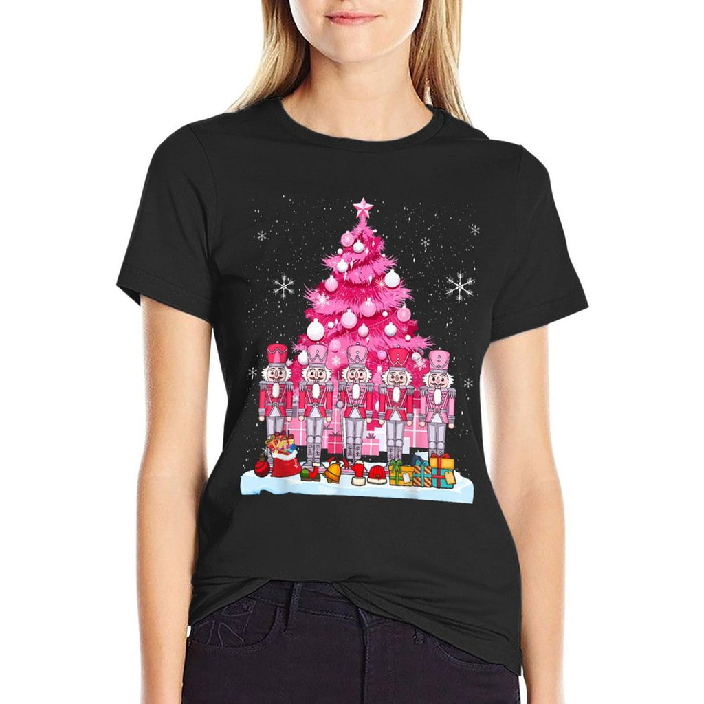 Pink Christmas Nutcracker Christmas Tree Christmas  Vintage-inspired T-Shirt