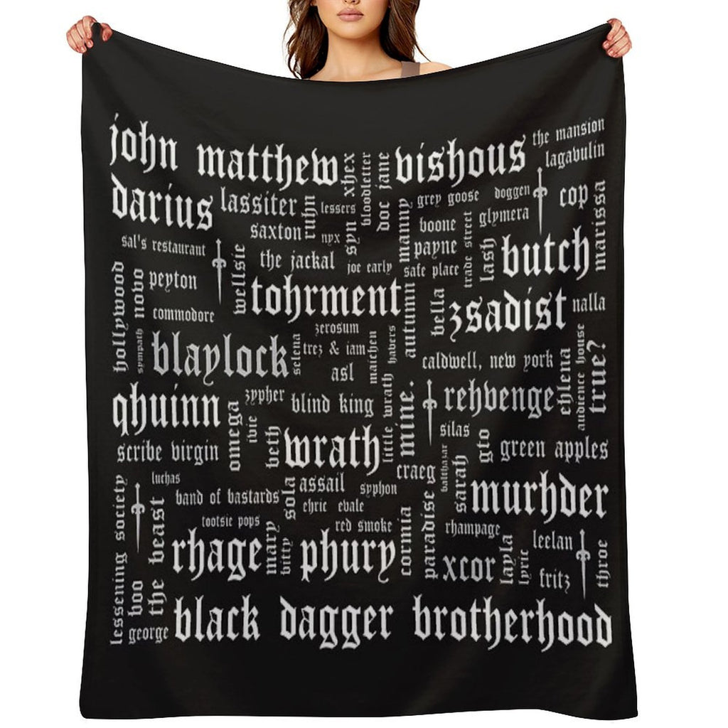 BDB Word Cloud Landscape - Updated Travel-friendly Throw Blanket