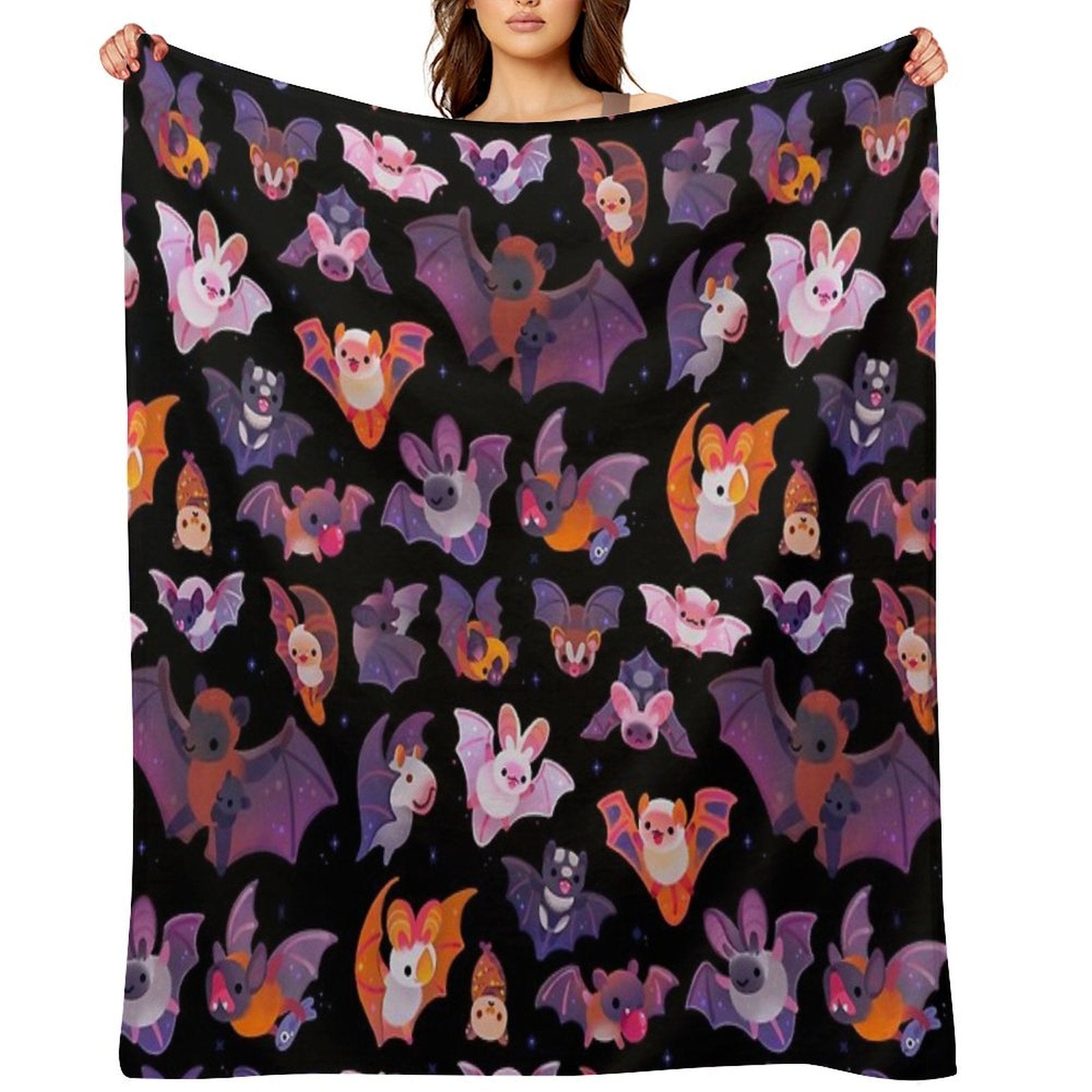 Bat - Dark Wrinkle-free Throw Blanket