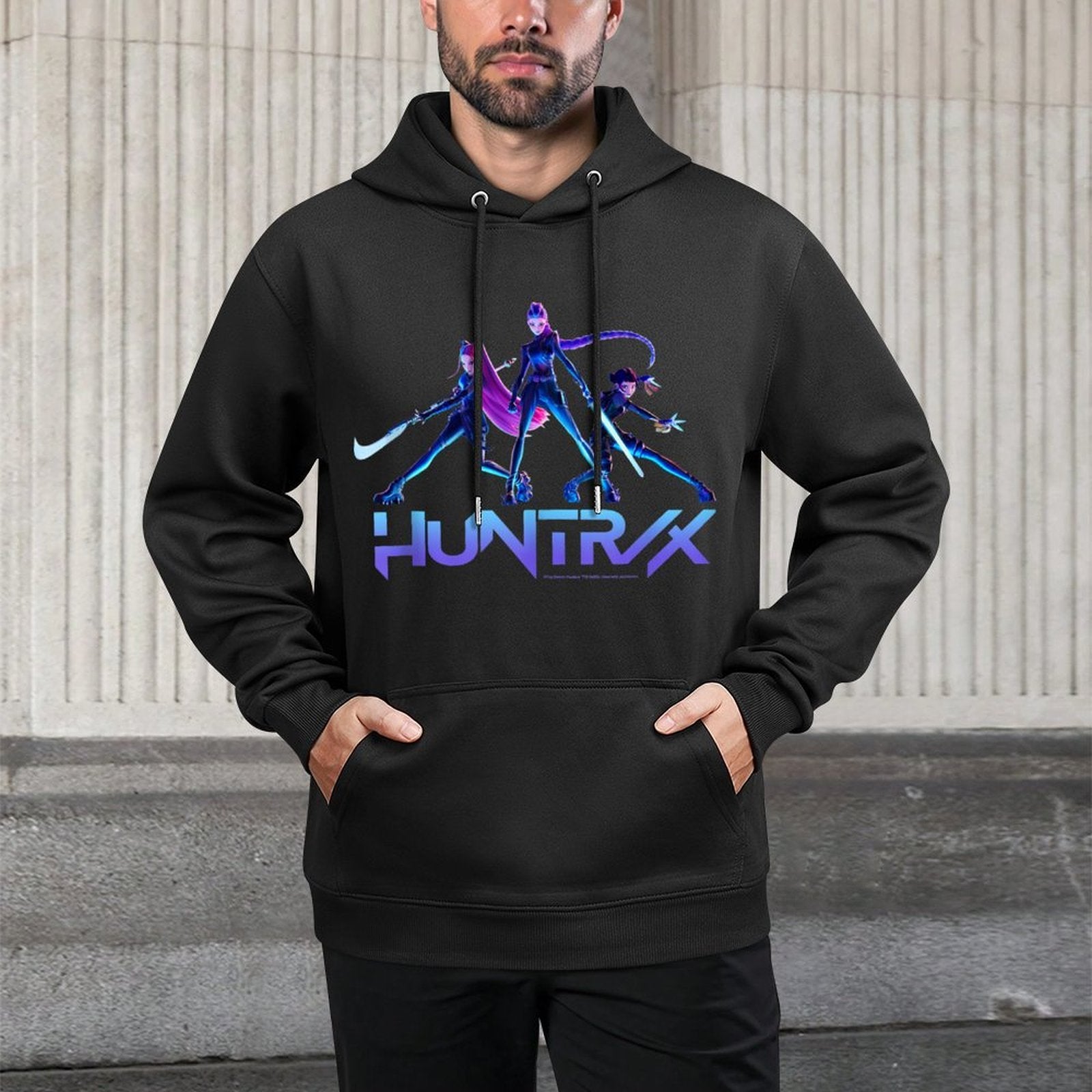 Kpop Demon Hunters Huntrx Ready for Battle Epic Poses Pilling-Resistant Hoodie