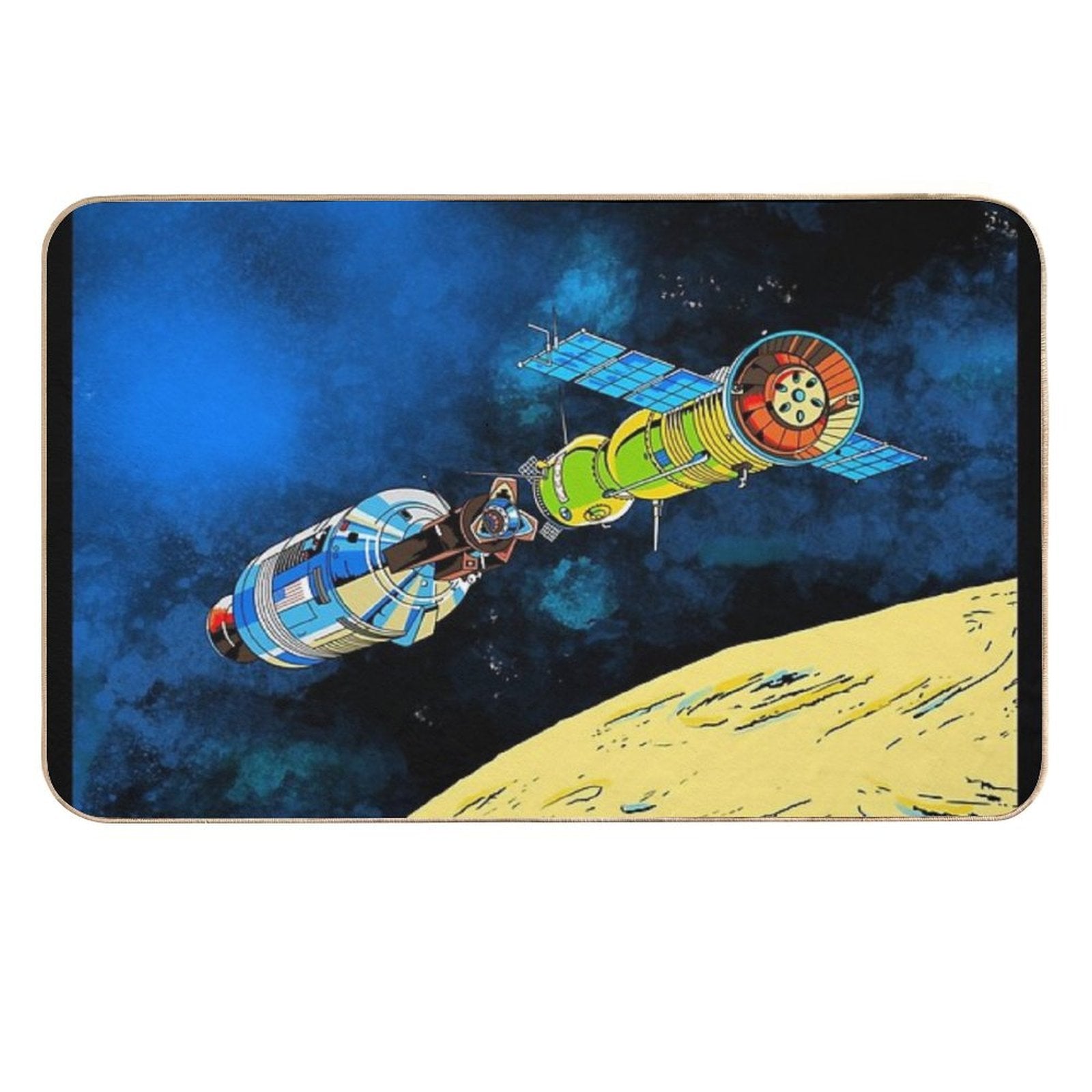 Space Mission Retro Pinball  Rapid-Drying Bath Mat