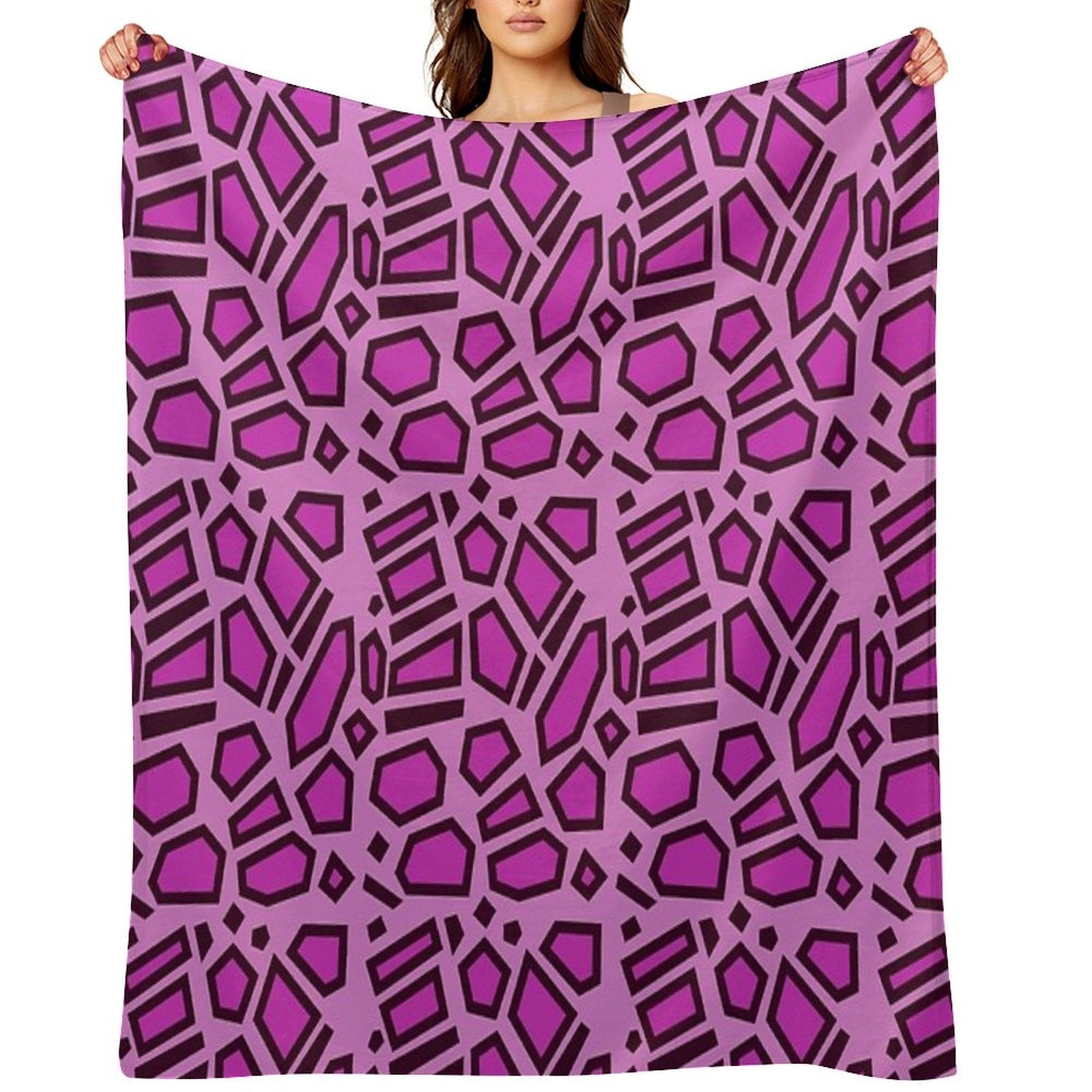 Kipo Pink Mega Jaguar Spots Comfort Throw Blanket