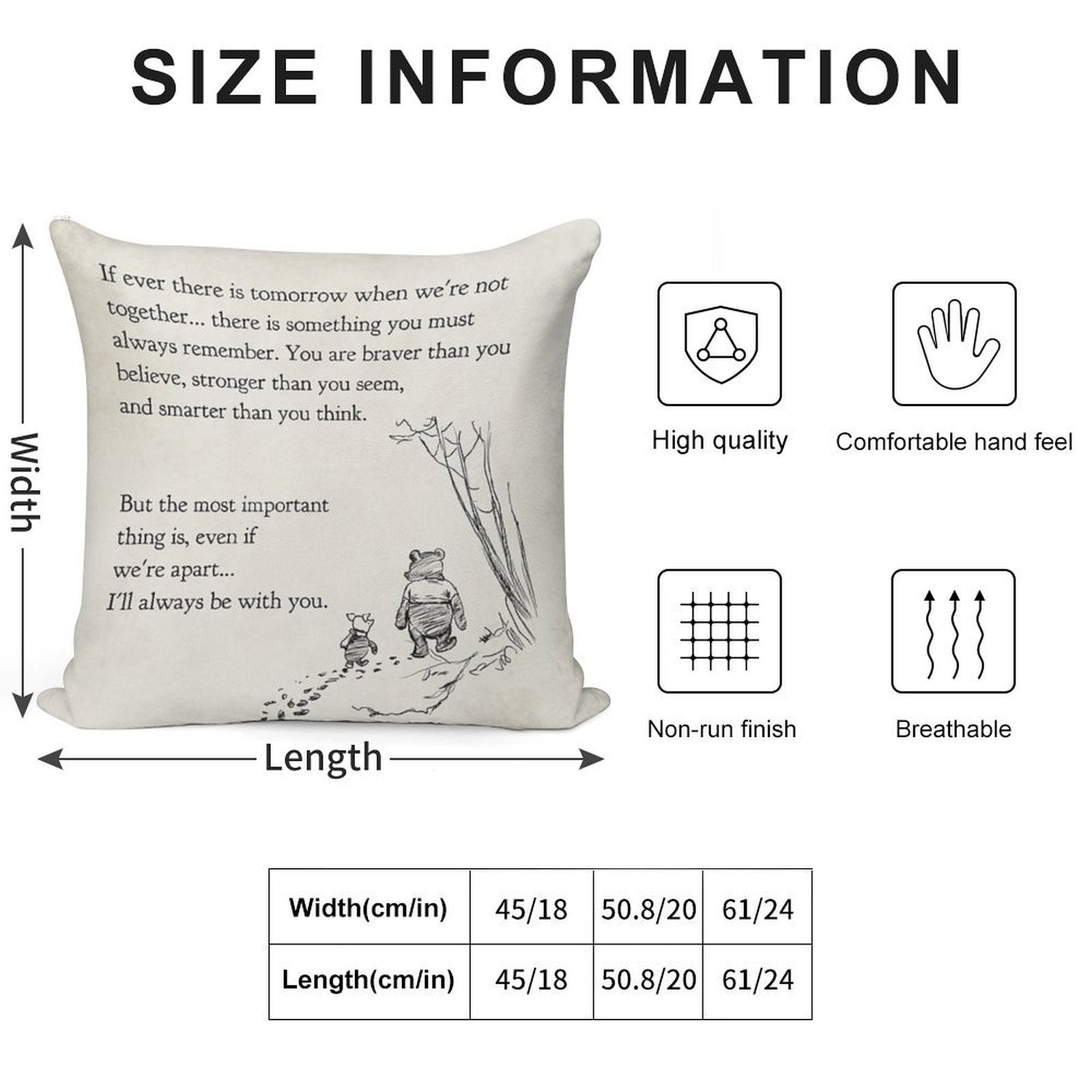 Winnie The Pooh Book Page - If Ever A Tomorrow…braver Than You Believe Soft High-Density Material Throw Pillow