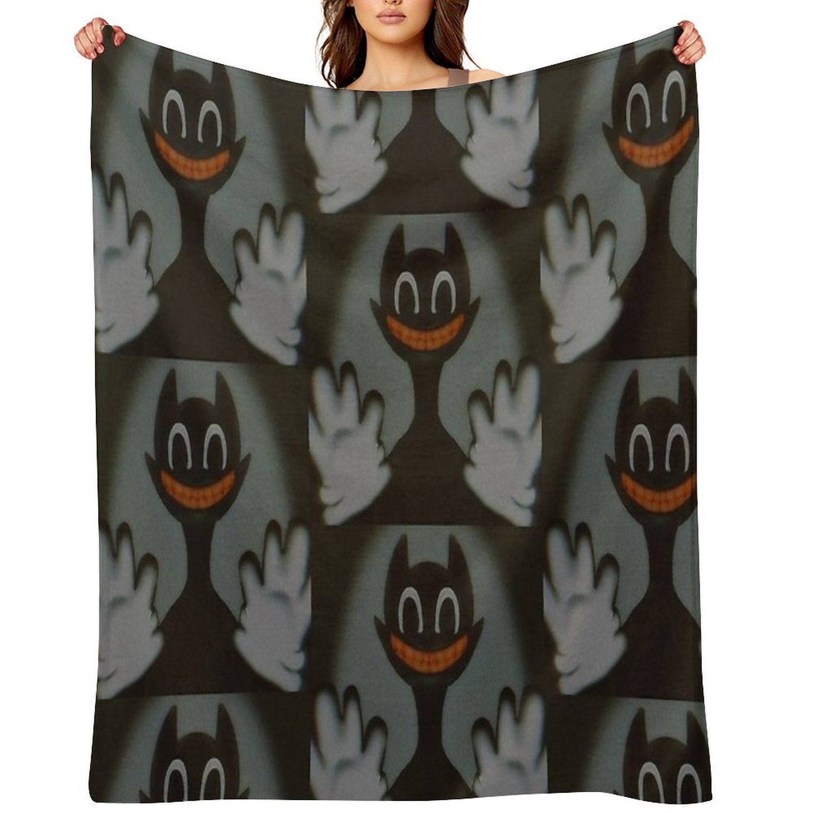 Cartoon Cat Easy Care Throw Blanket