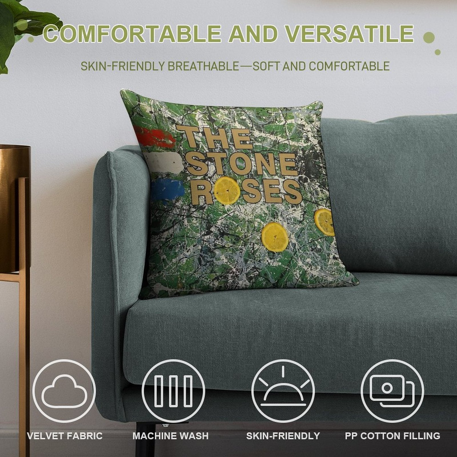 The Three Yellow Soft Fade-Resistant Throw Pillow