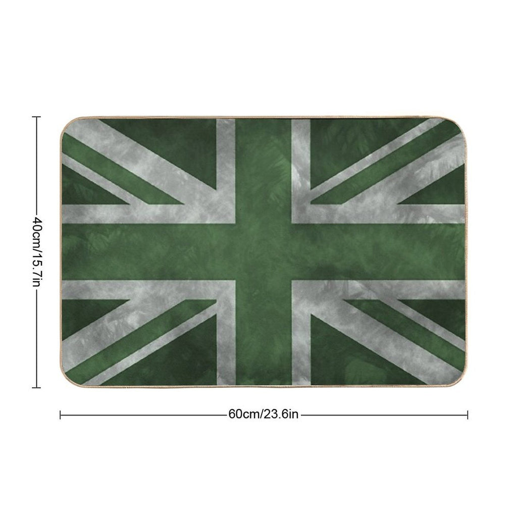 Green Distressed Union Jack  Multi-Purpose Bath Mat