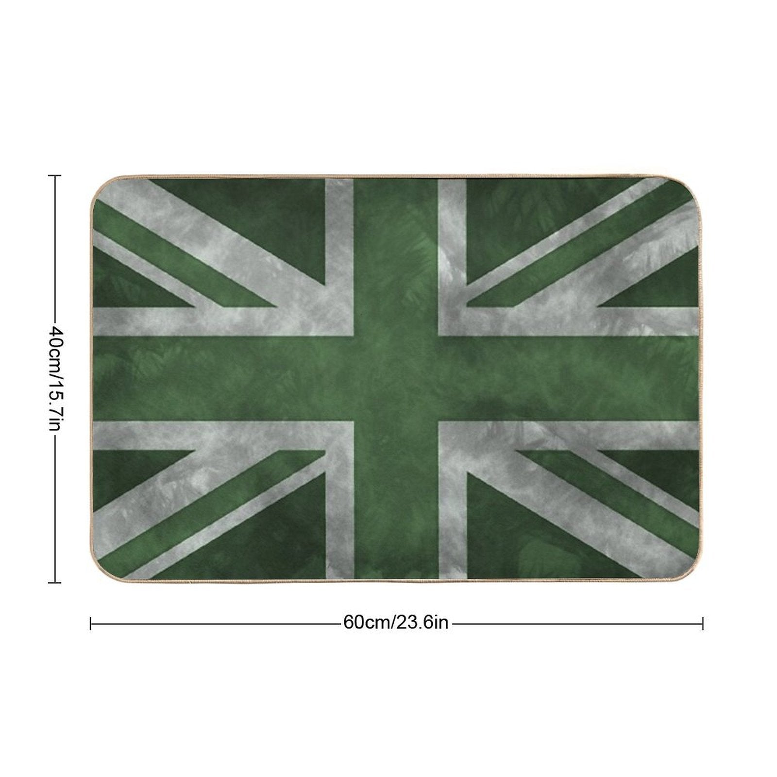 Green Distressed Union Jack  Multi-Purpose Bath Mat