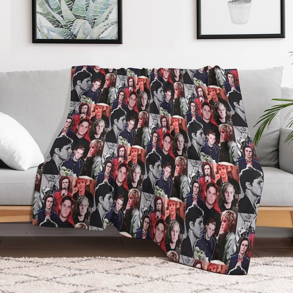 Evan Collage Multi-functional Throw Blanket