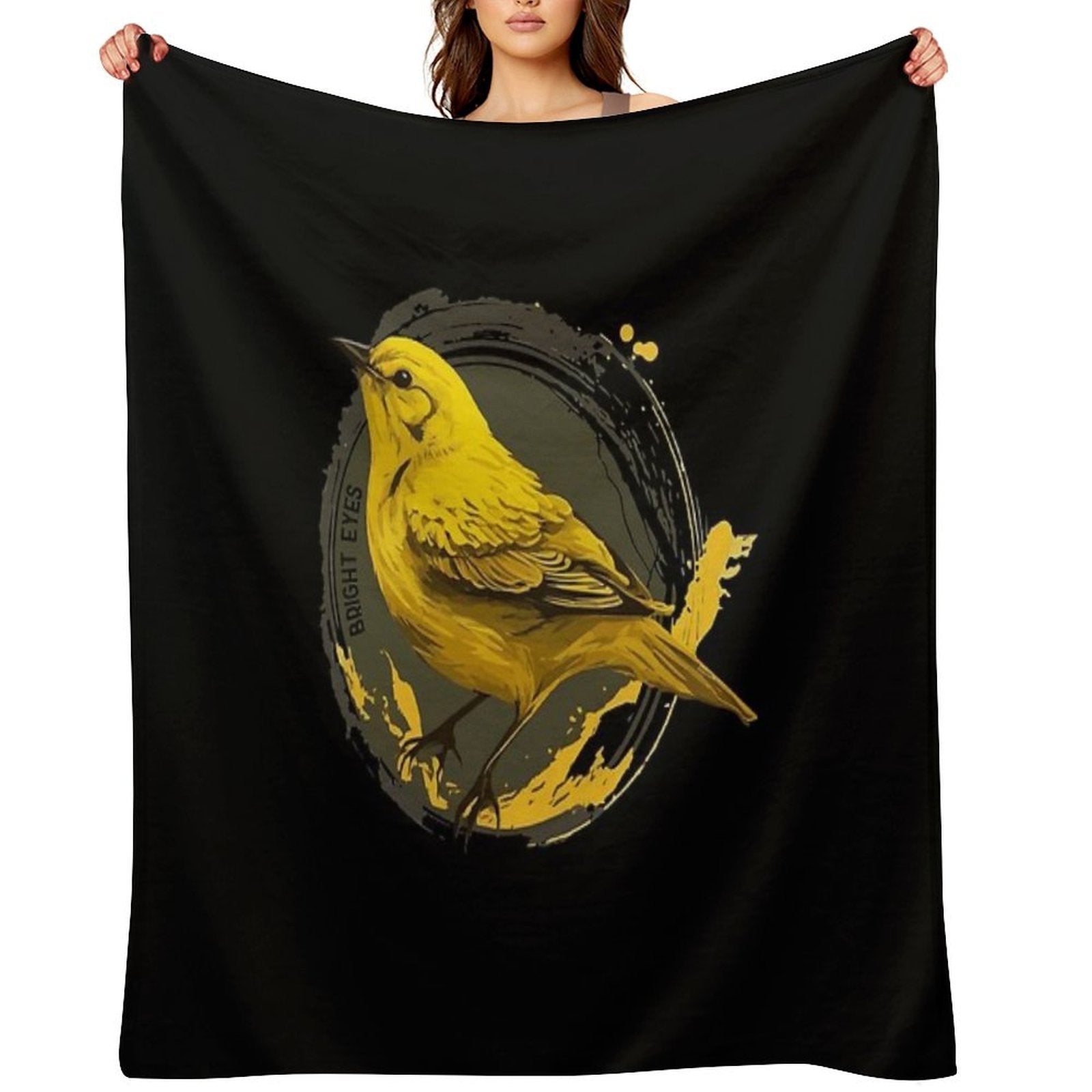 Bright Eyes Yellow Bird - Bright Eyes Easy Care Throw Blanket