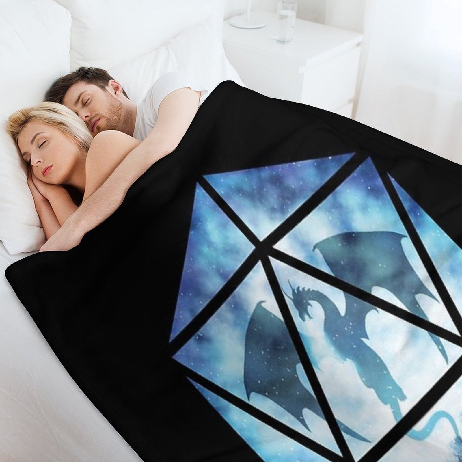 Blue Sky Ice Dragon D20 Shrink-resistant Throw Blanket