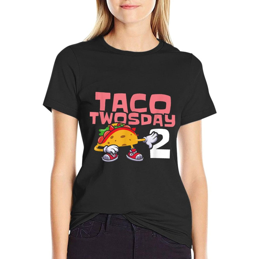 Taco Twosday 2 Two Year Old Boy Girl Birthday Gift  Heathered Texture T-Shirt