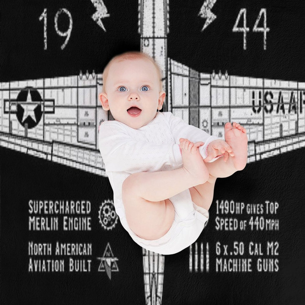 P-51 Mustang Sustainable Throw Blanket