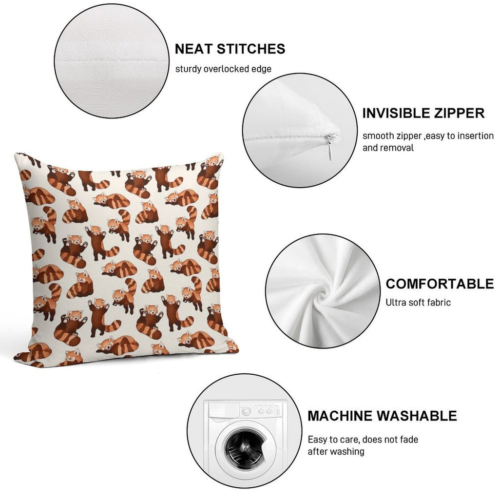 Red Panda Pattern Soft Easy Maintenance Throw Pillow