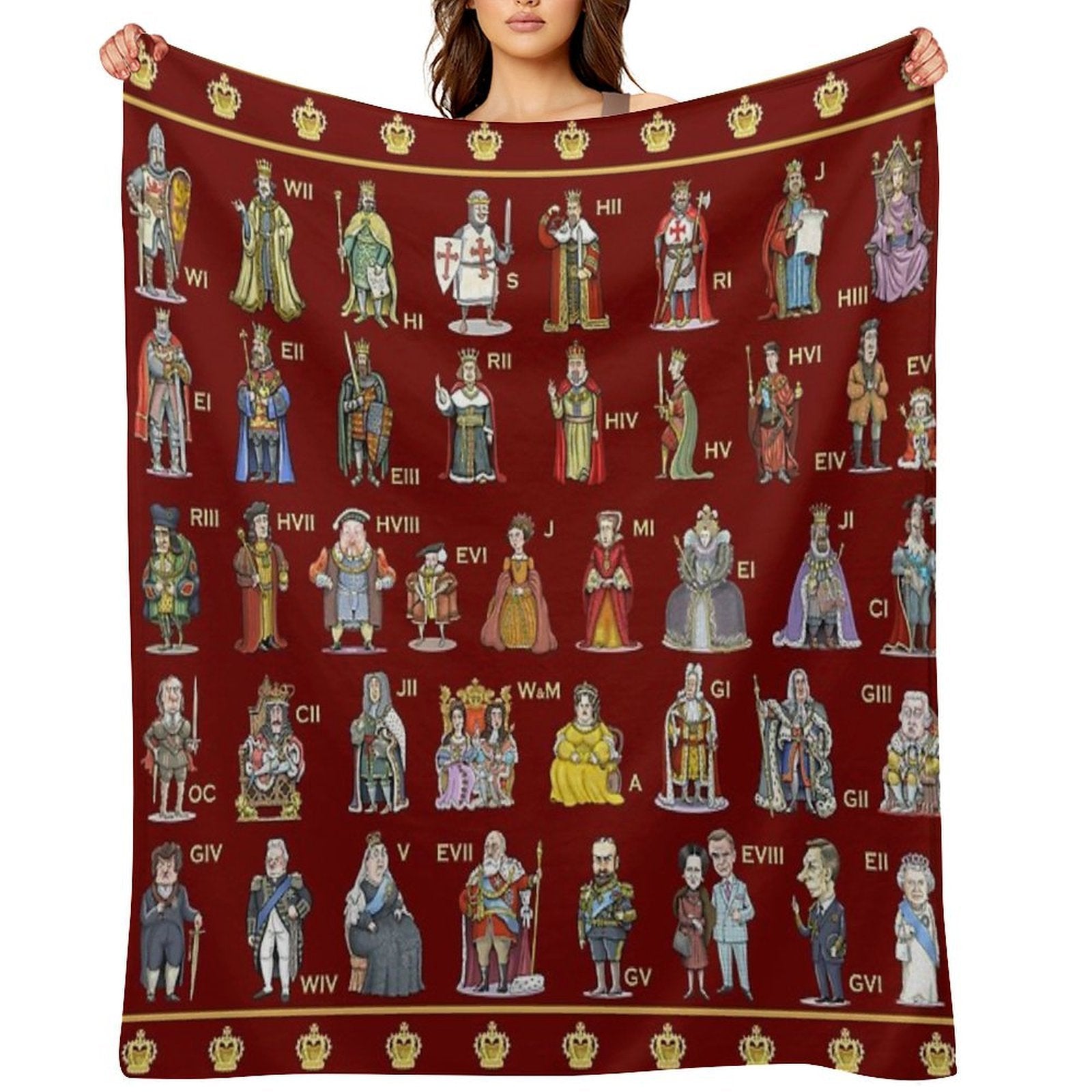 English And British Monarchs The Complete Set (Alternate Version) Multi-functional Throw Blanket